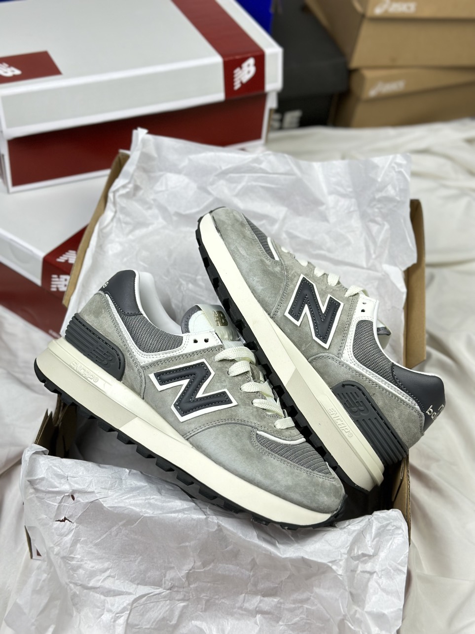 [ Ảnh Thật] Giày Thể Thao New Balance 574 Grey Legacy, Giày NB574 Xám Đen Da Lộn Bản Cao Cấp