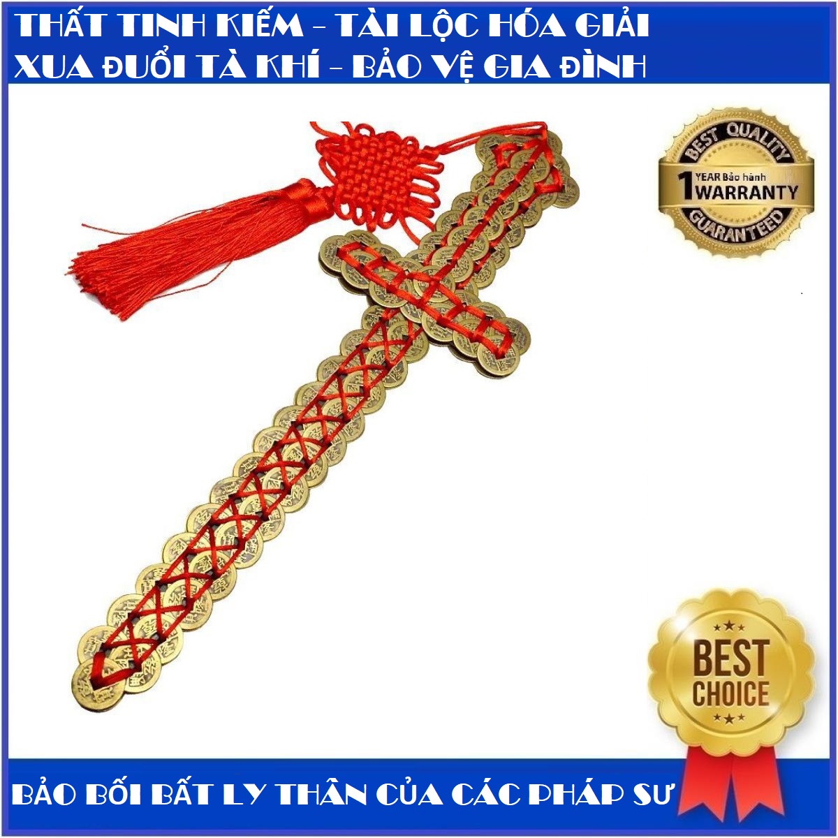 Thất Tinh Kiếm 32cm Làm Bằng Xu Cổ Đồng Nguyên Chất Là Vật Bất Ly Thân Của Roma Vlogs Và Các Pháp Sư Khác.Giúp Hóa GLộc, Xua Đuổi ta khí Bảo Vệ Gia Đình Và Các xâu tiền phong thủy cầu tài lộc, gồm xâu 5, xâu 6, xâu 8, xâu 9, xâu 10