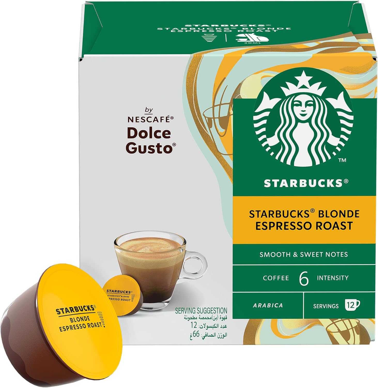 Starbucks® Blonde Roast by NESCAFÉ® Dolce Gusto® - 12 Capsules, DATE 03/2025