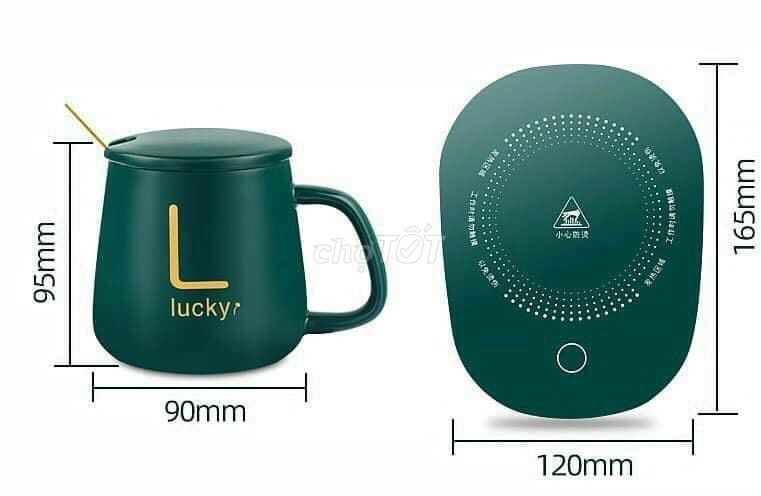 Đế hâm nóng cốc điện tử kèm ly uống cà phê cao cấp - cốc hâm nóng nước