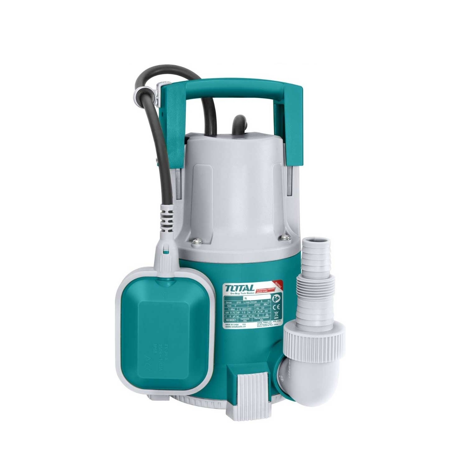 Máy bơm chìm nước sạch dùng điện 220V công suất 400W total TWP64001 - bơm tỏm thả ngập nước có kèm công tắc phao relay tự động - chuyên dụng thoát xả nước chồng ngập - động cơ dây đồng