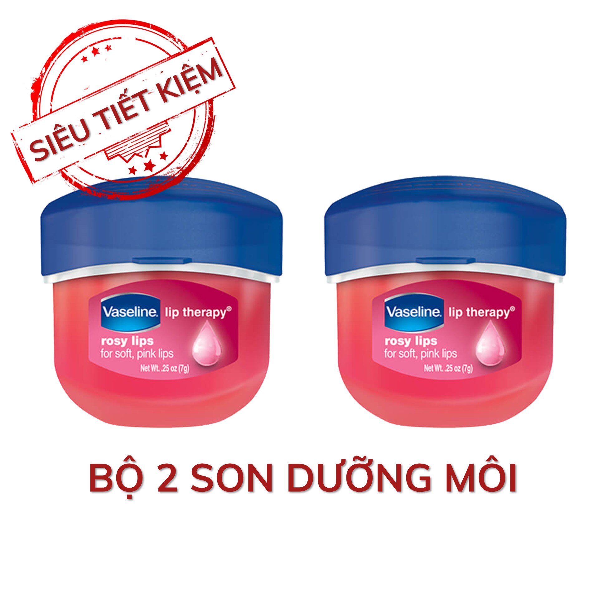 Bộ 2 hũ son dưỡng môi Vaseline Lip Therapy Rosy Lips 2 x 7g
