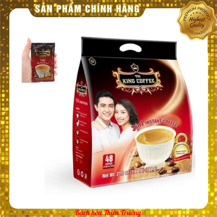 Cà phê hòa tan KING COFFEE 3IN1 - Túi 48 gói x 16 g (768 g)