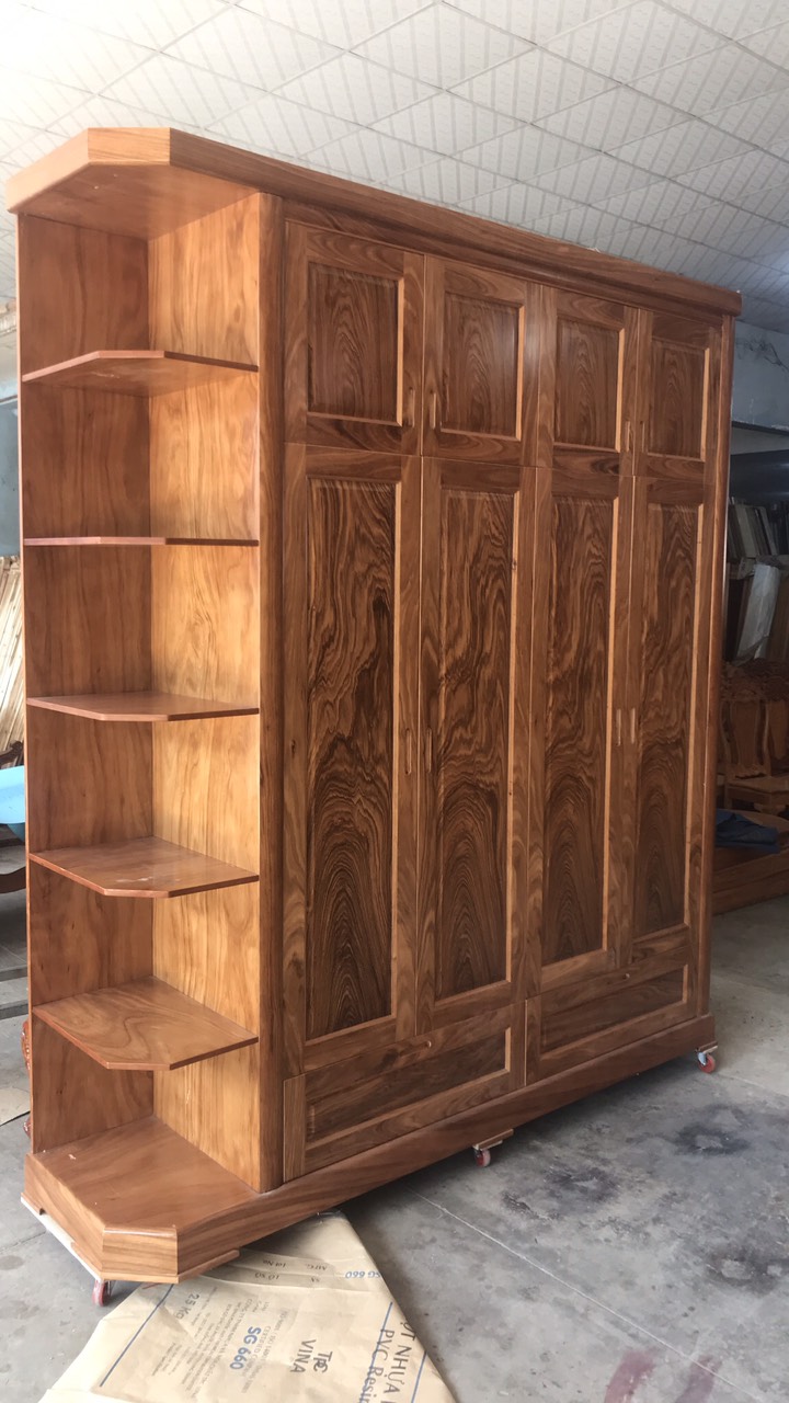 [Trả góp 0%] Tủ quần áo  gỗ hương xám tự nhiên mẫu mới nhất  tủ gỗ