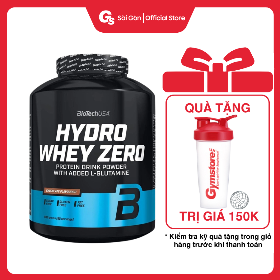 Bột Whey Protein thủy phân tinh khiết BioTechUSA Hydro Whey Zero, 4 Lbs (1,816 Kg), nhập khẩu Mỹ, Gymstore
