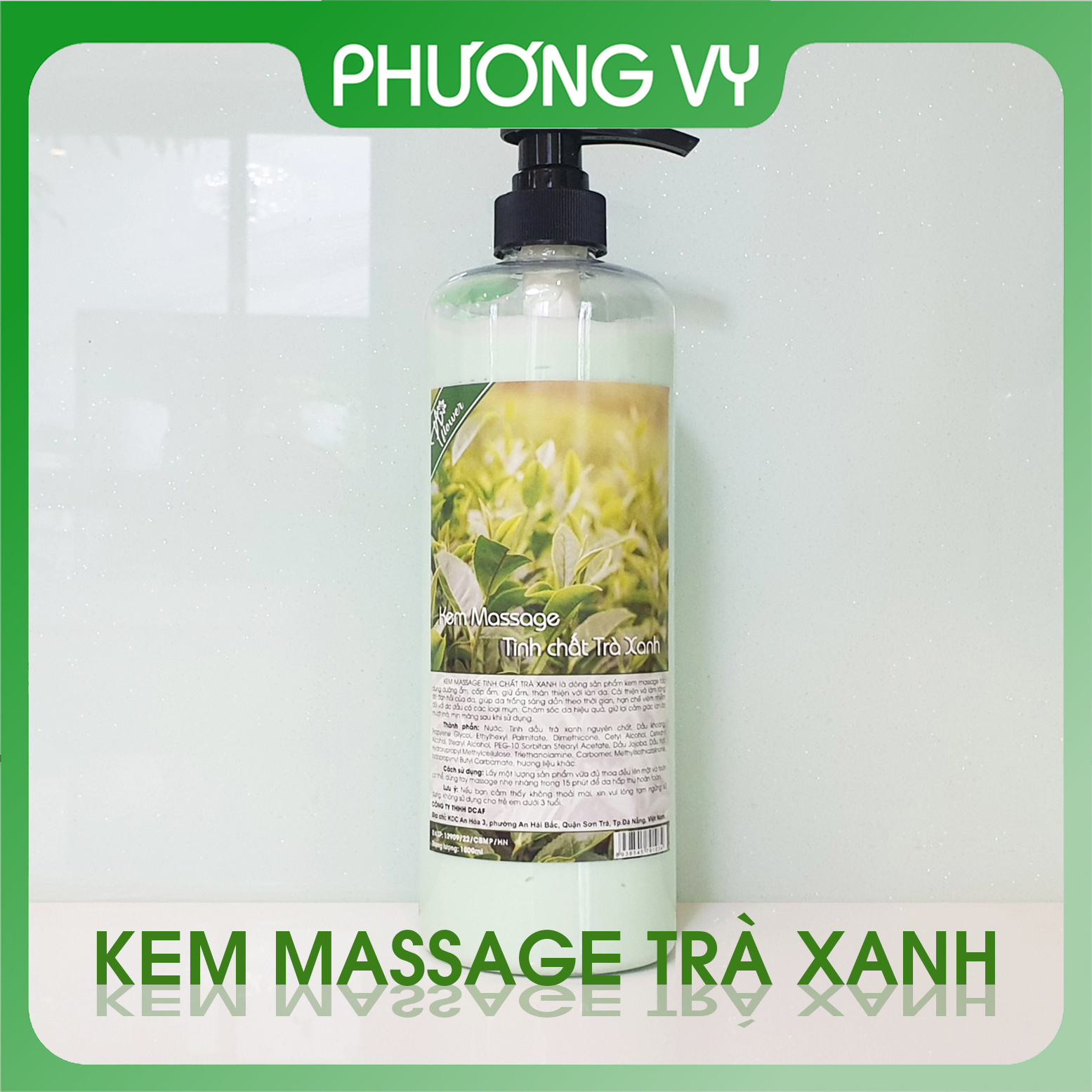Kem massage toàn thân Trà Xanh, giúp dưỡng trắng tự nhiên, làm căng mịn da và cung cấp ẩm cho da, tinh chất Trà Xanh.