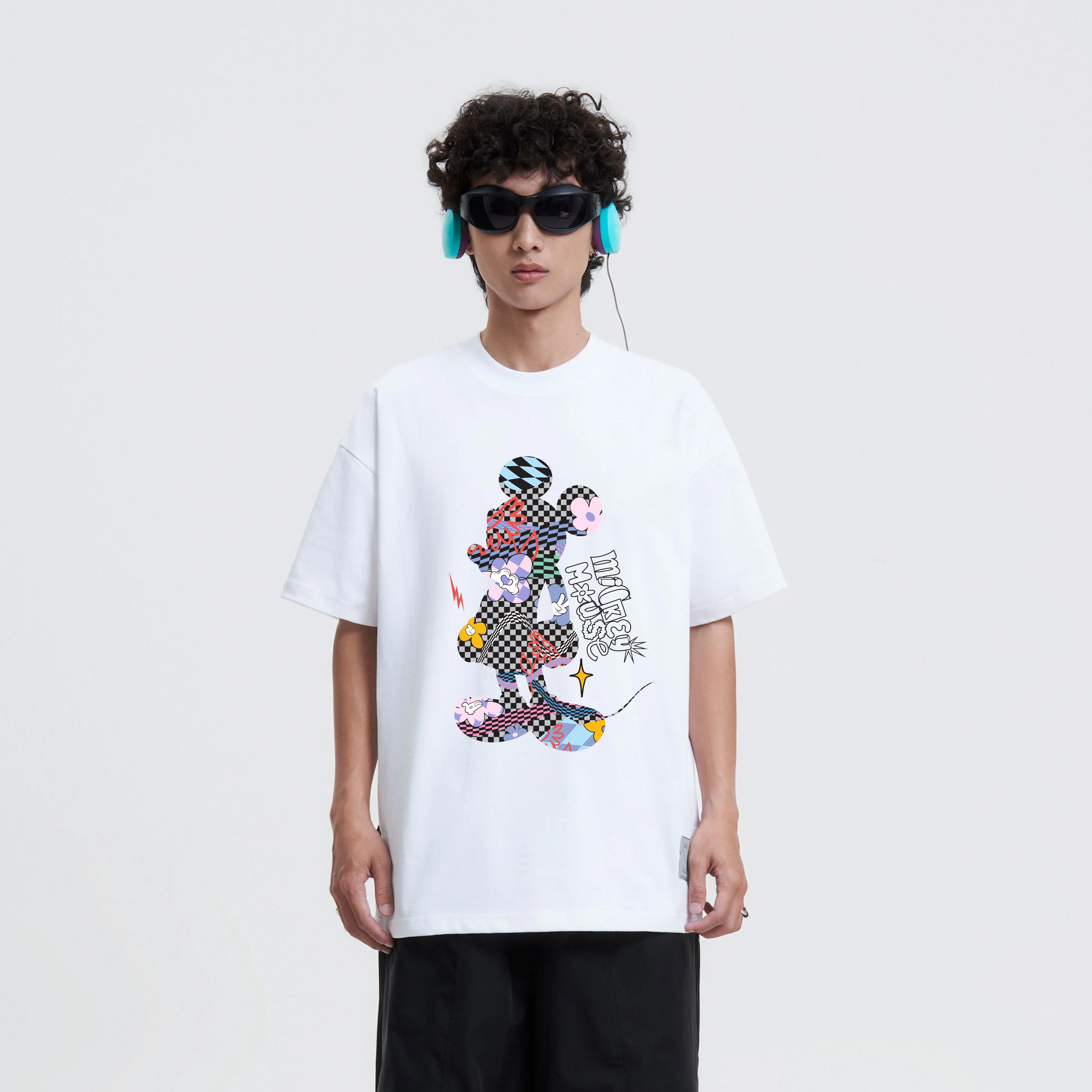 Áo thun boo oversized unisex cotton in graphic mickey onl