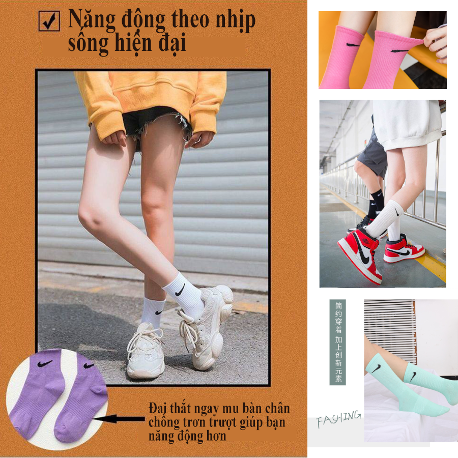 Tất vớ nike dài nam nữ nhiều màu