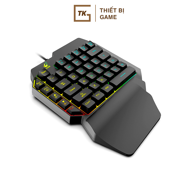 Bàn phím một tay K15 led Rainbow chơi game FPS, Moba