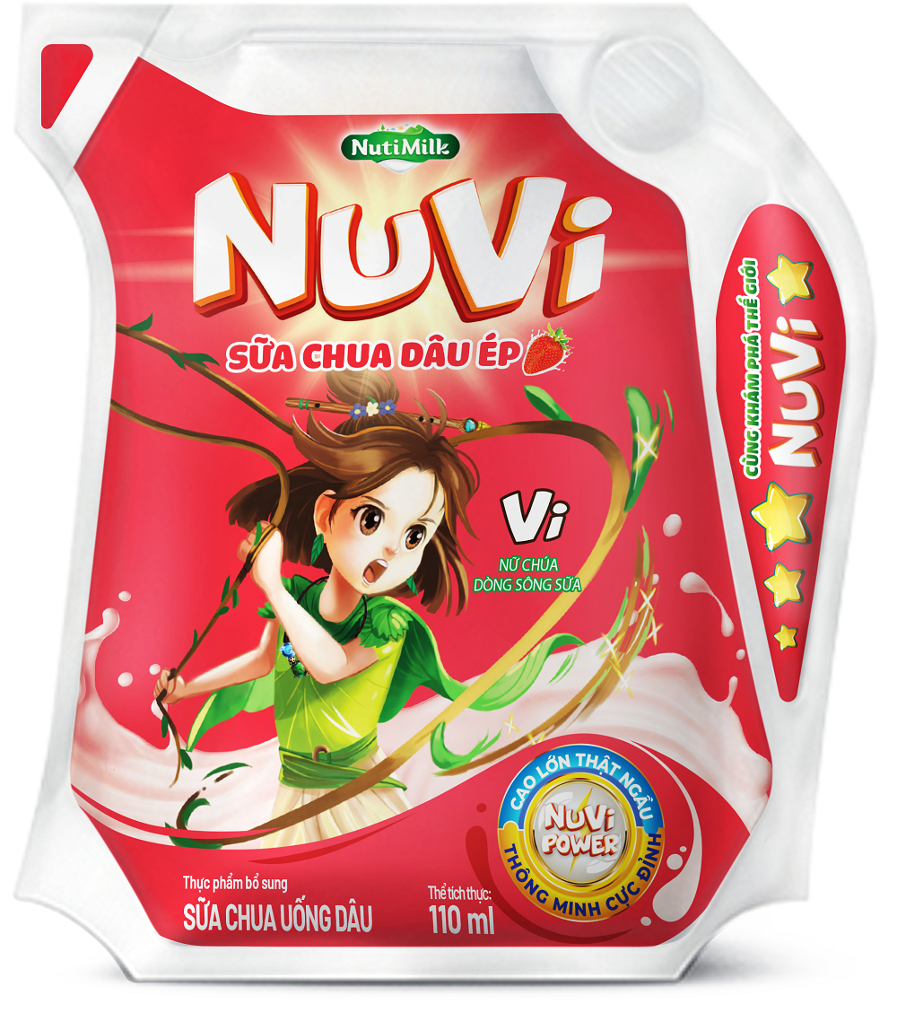NuVi Sữa chua Dâu Ép túi NuVi Power 110 ml NDT110AZ - Thương Hiệu NUTIFOOD - YOOSOO MALL