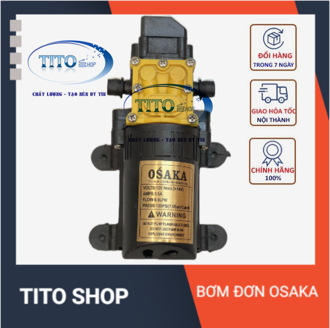 Máy bơm nước đơn mini 9v-14v bơm rửa xe, trợ lực vòi sen, máy giặt, phun sương, phun xịt thuốc trừ sâu