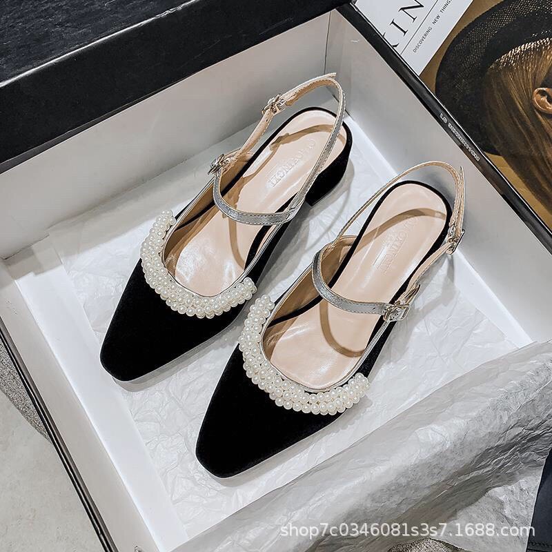 [Tặng dây giày] giày búp bê cao gót cài quai kiểu dáng tiêu thư xinh xắn