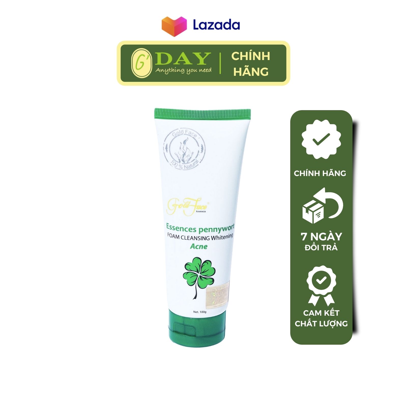 Sữa rửa mặt ngừa mụn GoldFace rau má 100g