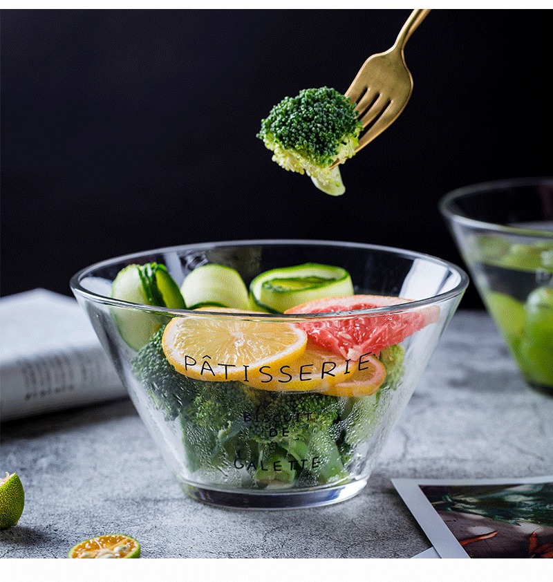 Bát thủy tinh đựng salad dày dặn