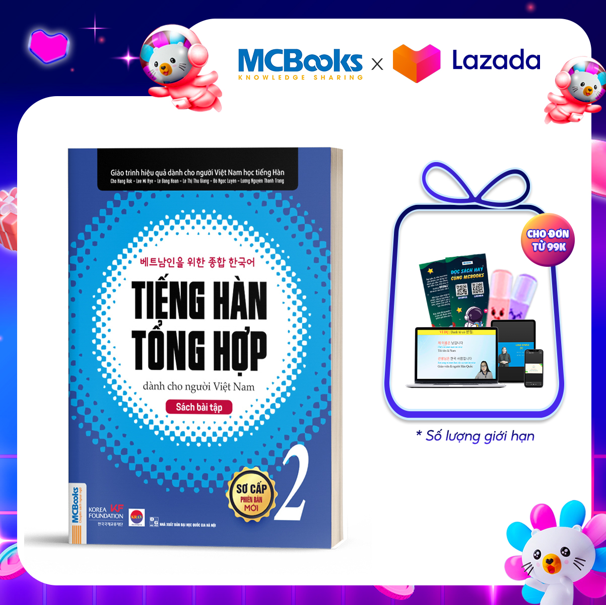 Tiếng Hàn Tổng Hợp Sơ Cấp 2 Dành Cho Người Việt Nam - Sách Bài Tập Giải Thích Chi Tiết - Mcbooks