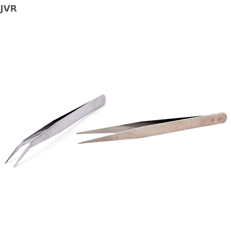 JVR Hot Sale 2 chiếc nhíp khuỷu tay thẳng bằng thép không gỉ móc chắp vá