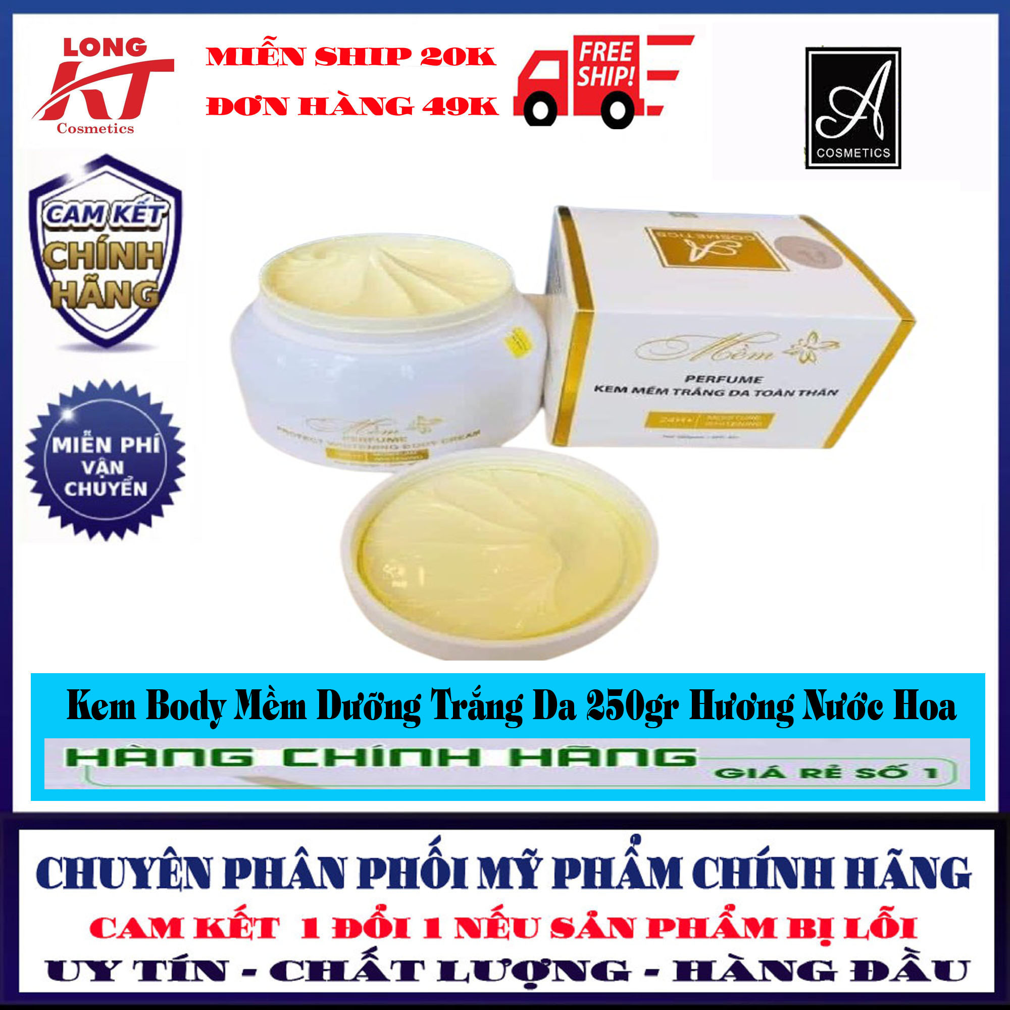 [Chính hãng - Giá Sĩ - Mỹ Phẩm Phương Anh ] Kem Dưỡng Trắng Body Mềm A Cosmetics Phương Anh mẫu mới có LoGo