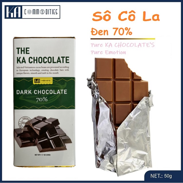Sô cô la Đen 70% - sản phẩm của THE KA CHOCOLATE