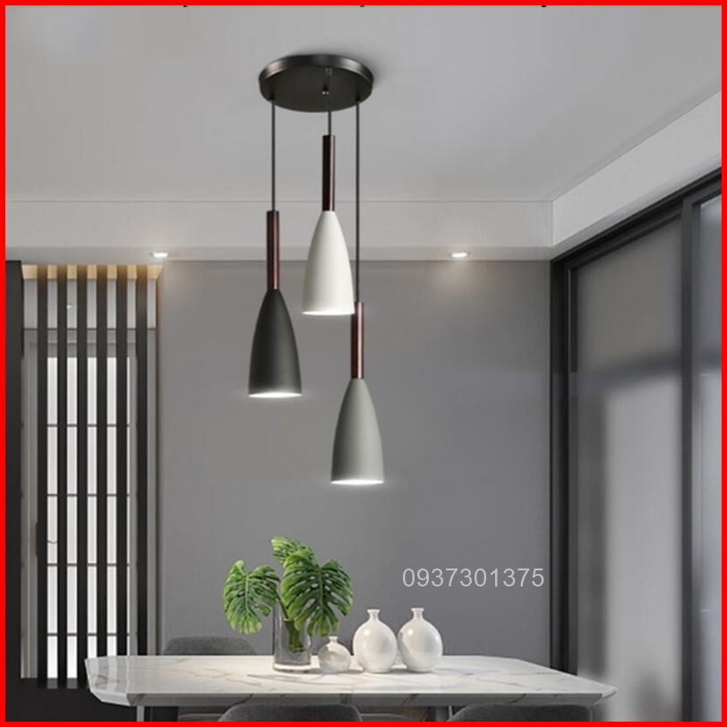 Đèn thả trần-đèn thả bàn ăn cao cấp 3 bóng, chất liệu nhôm sơn tĩnh điện tặng kèm bóng đèn led