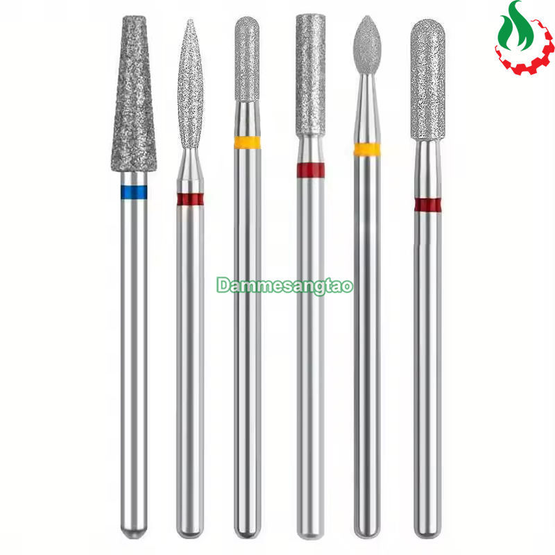 Bộ 6 mũi mài kim cương đa năng cho máy mài mini đánh bóng móng tay MKC-MT6