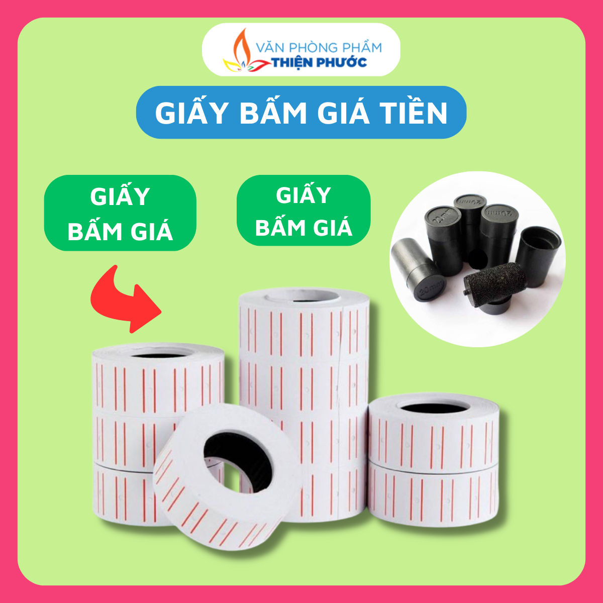 Giấy bấm giá - cuộn mực bấm giá thiện phước