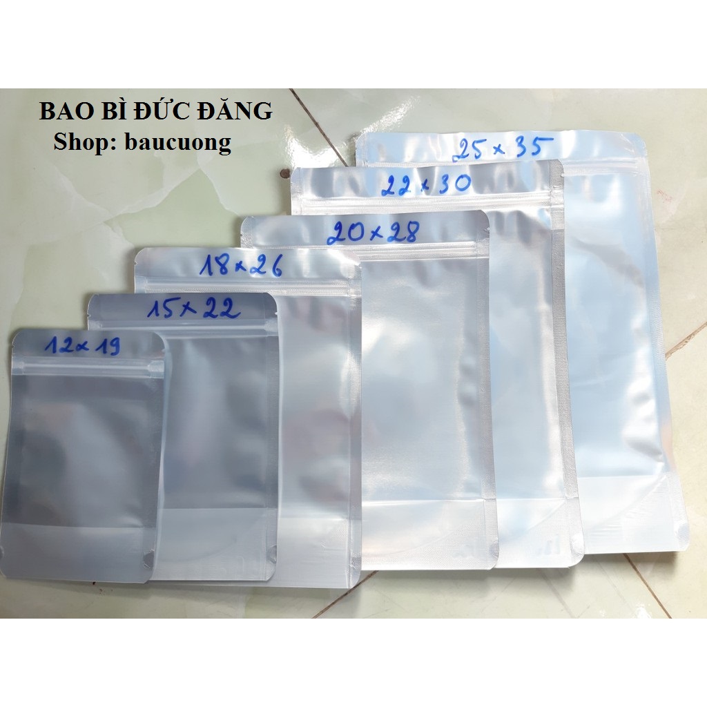 [Zip bạc]1Kg Túi Zip Ghép 1 Mặt Trong - 1 Mặt Bạc/ Túi Zip Đựng Hoa Quả Sấy, Khô Gà, Bột, Hạt, Kim Chi