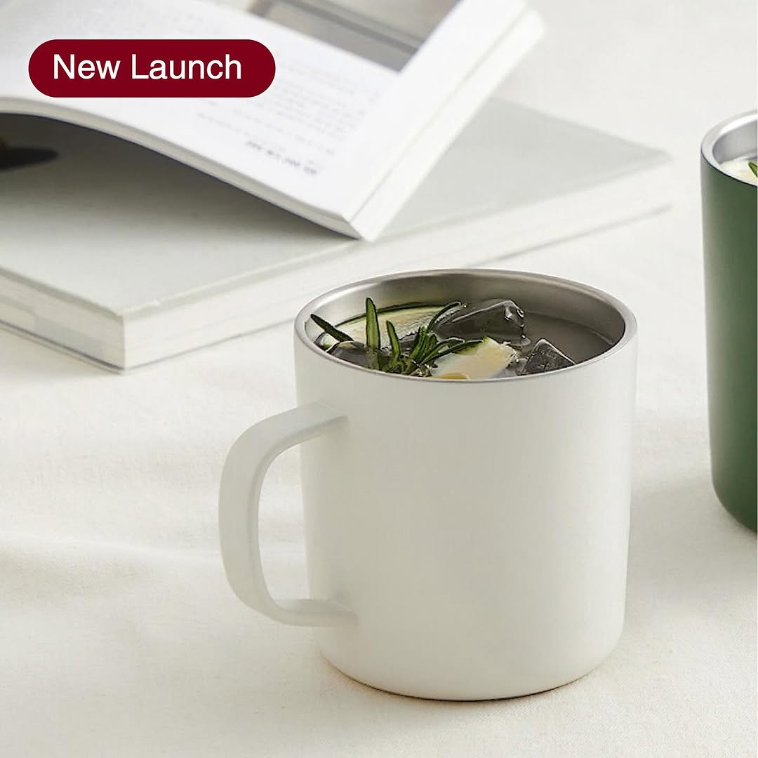 [26AW] MUJI Cốc Bằng Thép Không Gỉ Có Tráng Men Sứ S/L