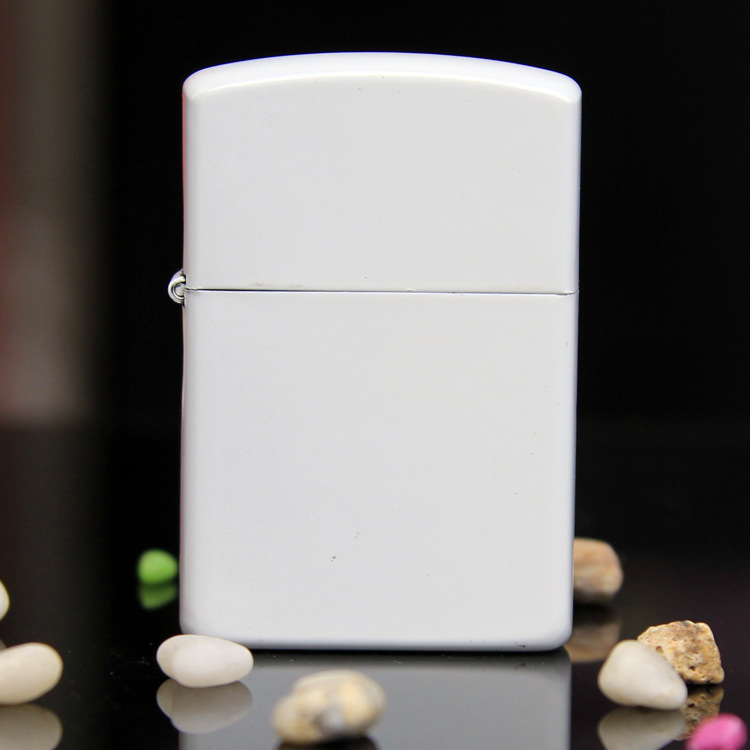 Bật lửa zippo sơn tĩnh điện màu trắng - hộp quẹt thích hợp làm quà sưu tầm, quà tặng