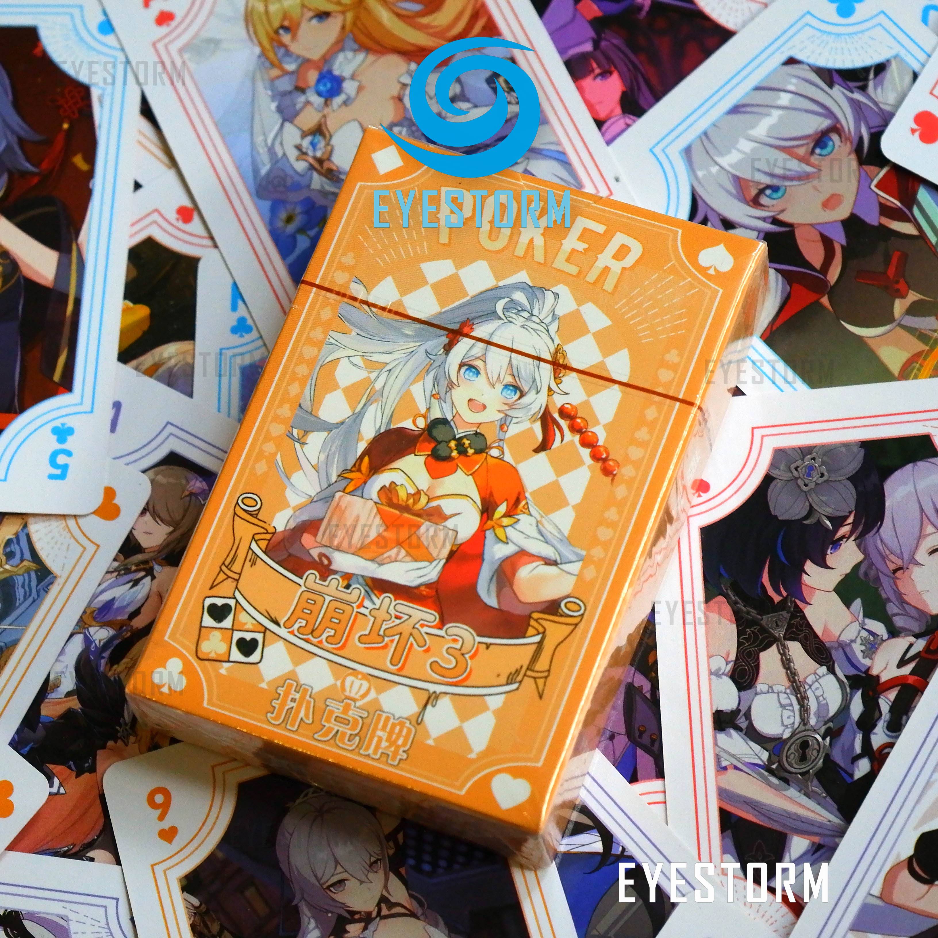 Bộ bài tây, tú lơ khơ honkai impact 3, anime, manga - poker s - 54 lá