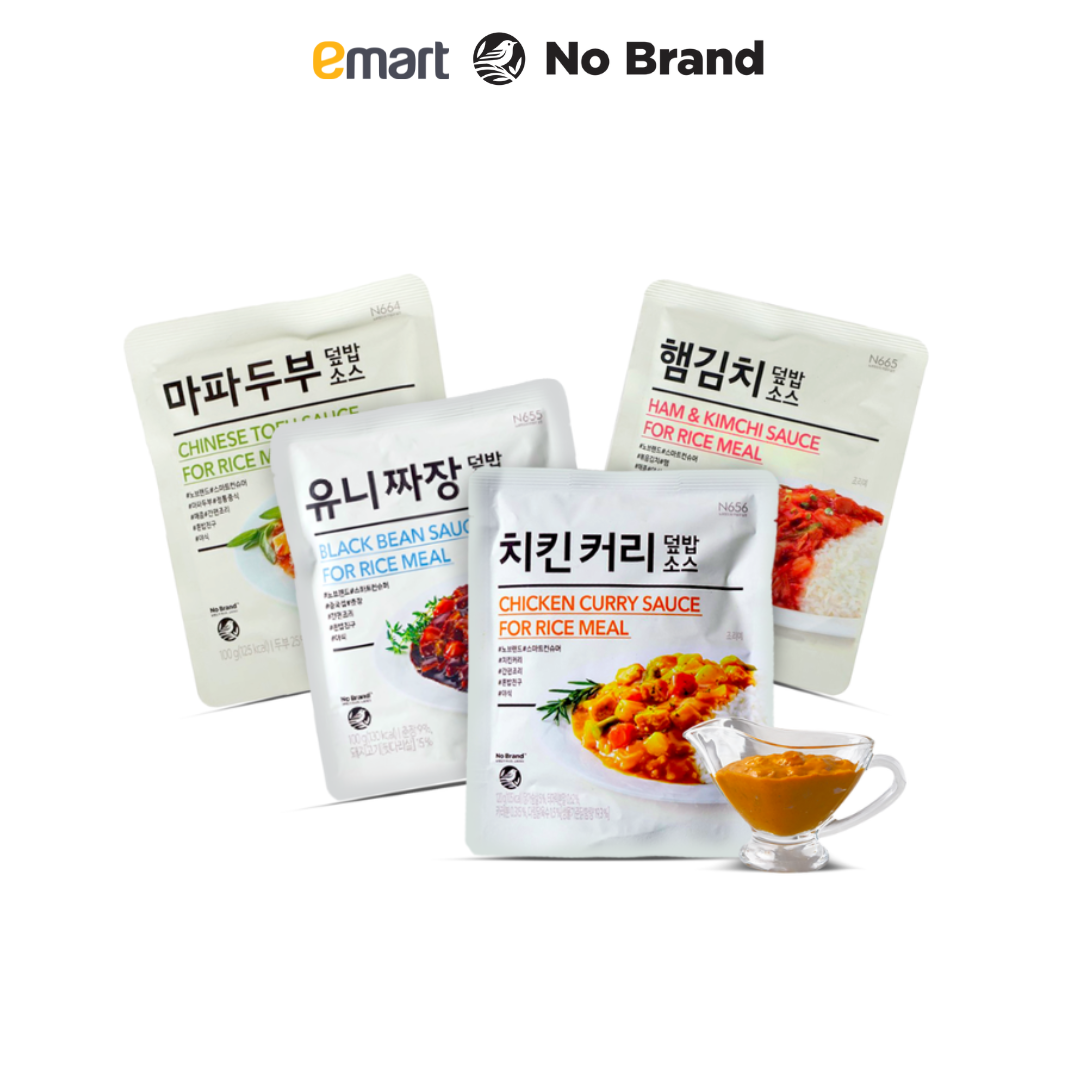 Combo 4 Sốt Trộn Cơm Hàn Quốc Vị Đậu Hủ Cay +  Kim Chi Thịt Xông Khói + Cà Ri Gà + Tương Đen No Brand - Emart VN