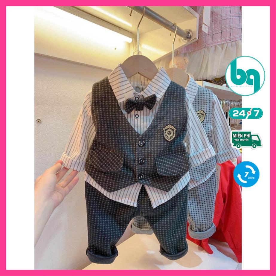 Set Vest 4 chi tiết cho bé trai cực xịn - Có ảnh thật