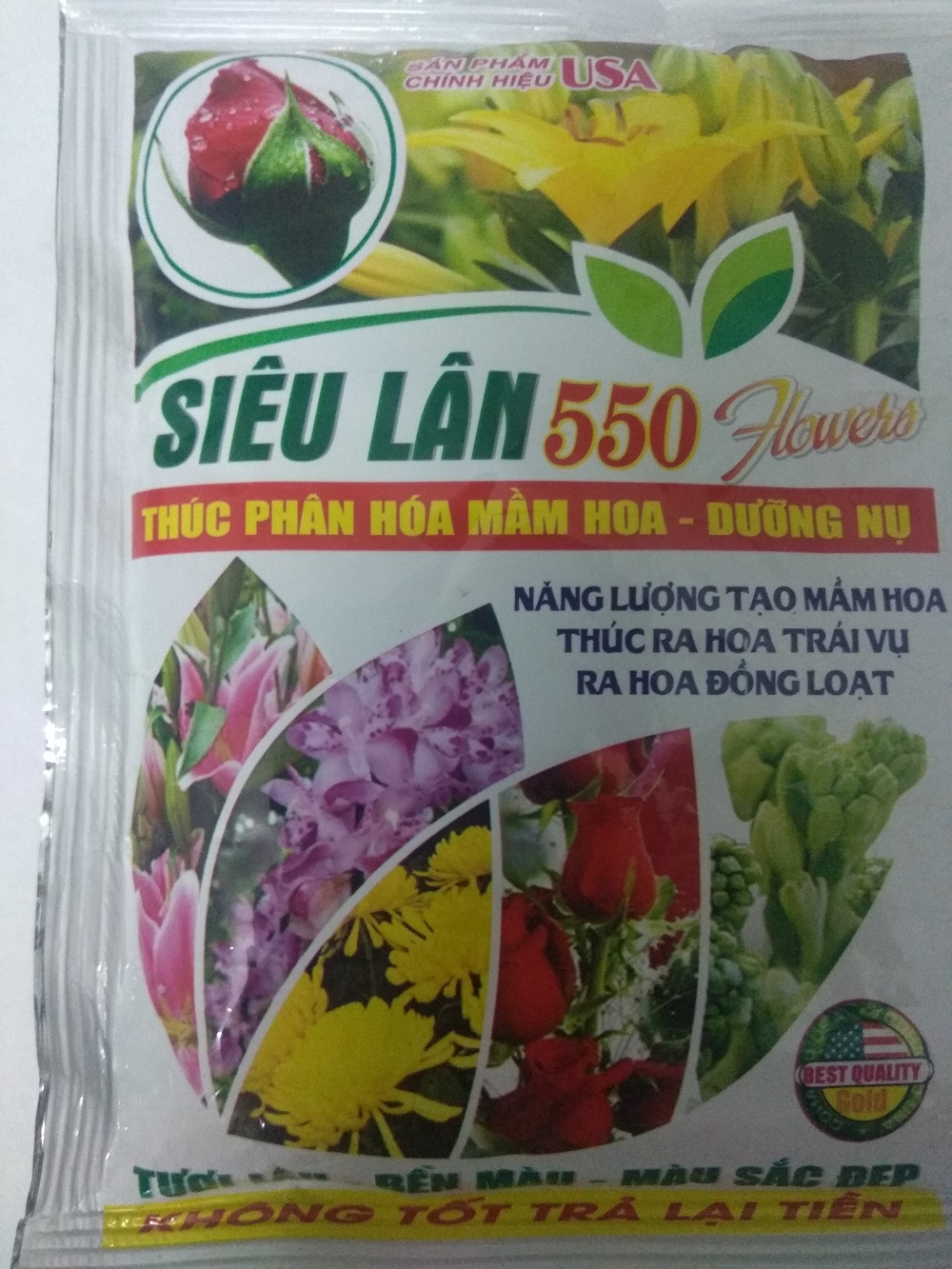 Siêu lân 550 NPK 10-55-10 - thúc phân hóa mầm hoa dưỡng nụ - gói 100 gram