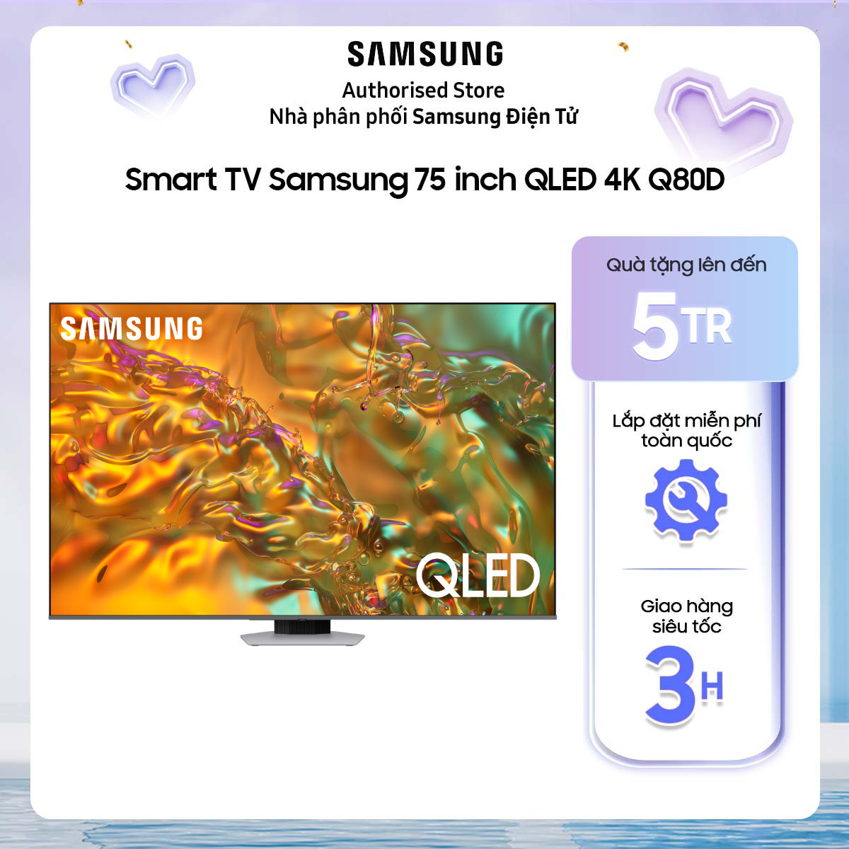 [Giao hàng và lắp đặt toàn quốc][Model 2024] 75Q80DA - Smart Tivi Samsung QLED 4K 75 inch QA75Q80D QA75Q80D QA75Q80DAKXXV Giá 45,900,000 Đồng*Miễn phí vận chuyển