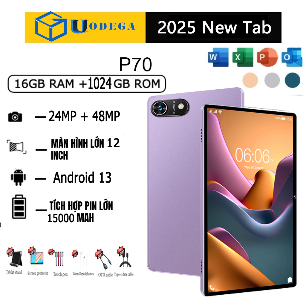 Máy tính bảng P70 Cuộc gọi mạnh mẽ 3G/4G/5G Dual SIM Máy tính bảng Công suất lớn 16GB+1024B 12.0 inch 15000mAh Dung lượng cực lớn Học trò chơi Văn phòng và nhiều hơn nữa Máy tính bảng giá rẻ cho sinh viên