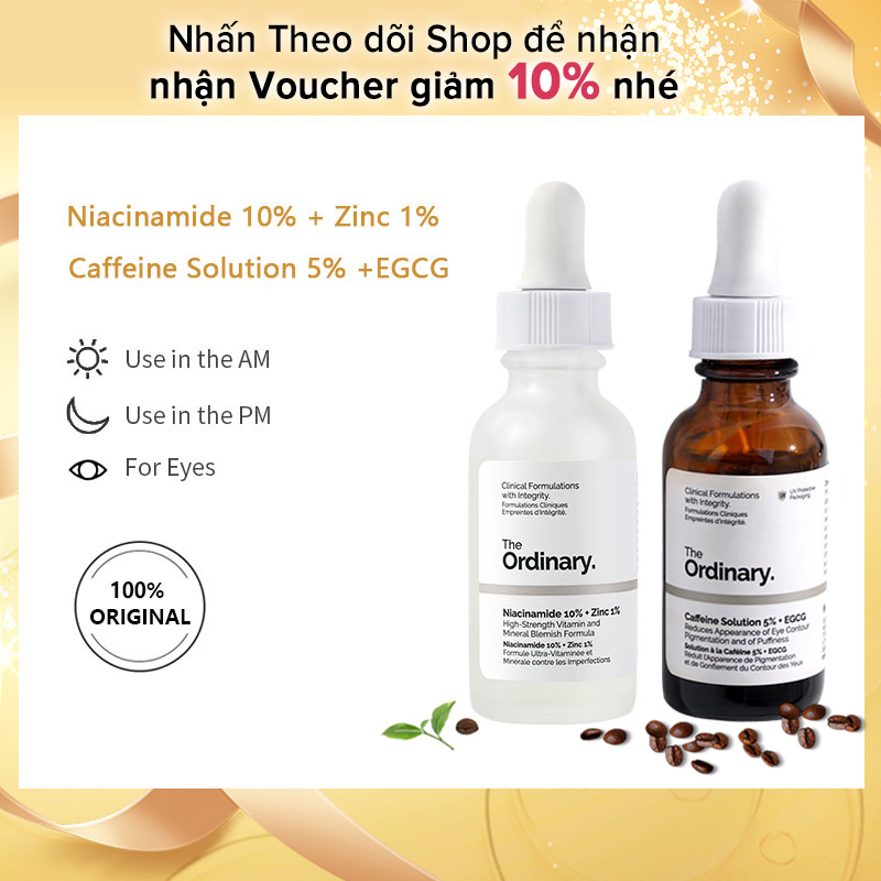 Bộ dưỡng da hằng ngày Niacinamide 10% + Zinc 1% 30ml & Caffeine Solution 5% +EGCG 30ml
