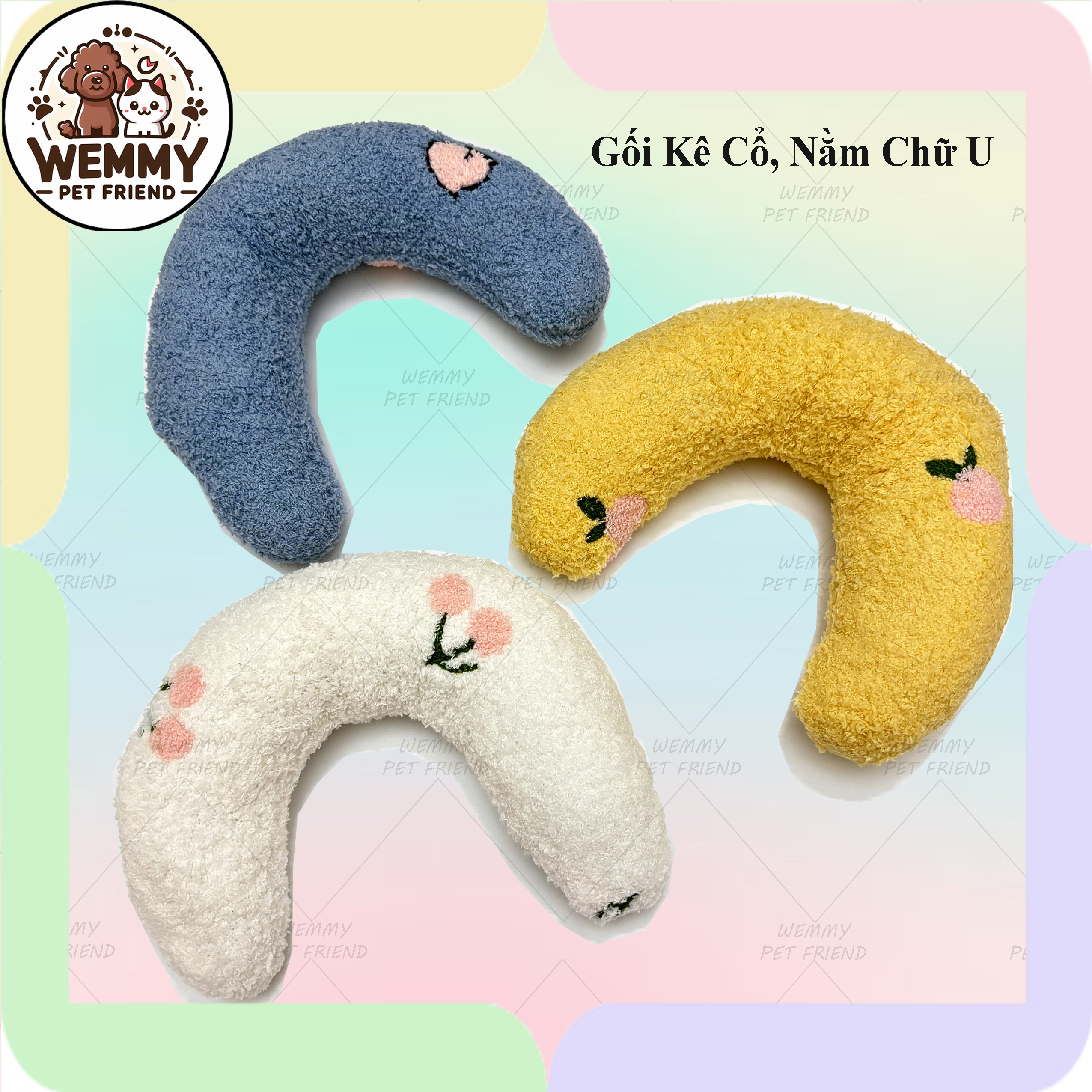 Gối Nằm Cho Chó Mèo Kể Cồ Hình Chữ U - Wemmy Pet Friend
