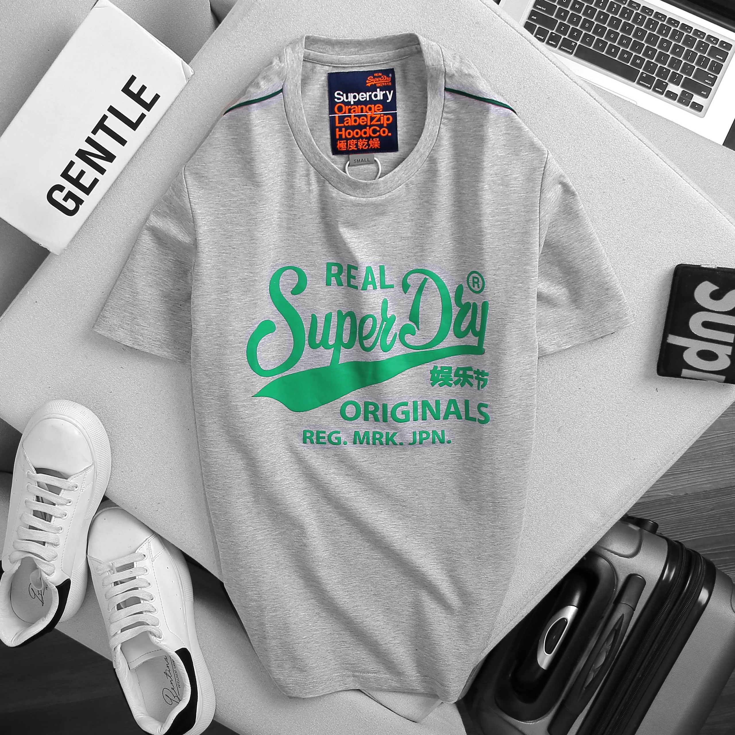 Áo thun nam tay ngắn SUPERDRY màu XÁM mềm mịn thoáng mát- Trẻ Trung Phóng Khoáng