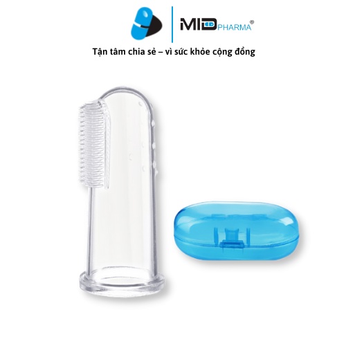 Tưa lưỡi cho bé, bàn chải đánh răng xỏ ngón silicon an toàn, có hộp đựng nhỏ gọn, sạch sẽ và tiện lợi cho bé từ 1 tuổi