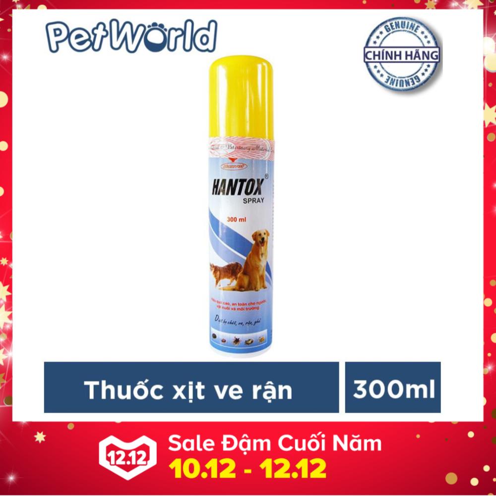 Thuốc Phun Xịt Ve, Ghẻ, Bọ Chét Chó Mèo Hanvet Hantox Spray (300ml)