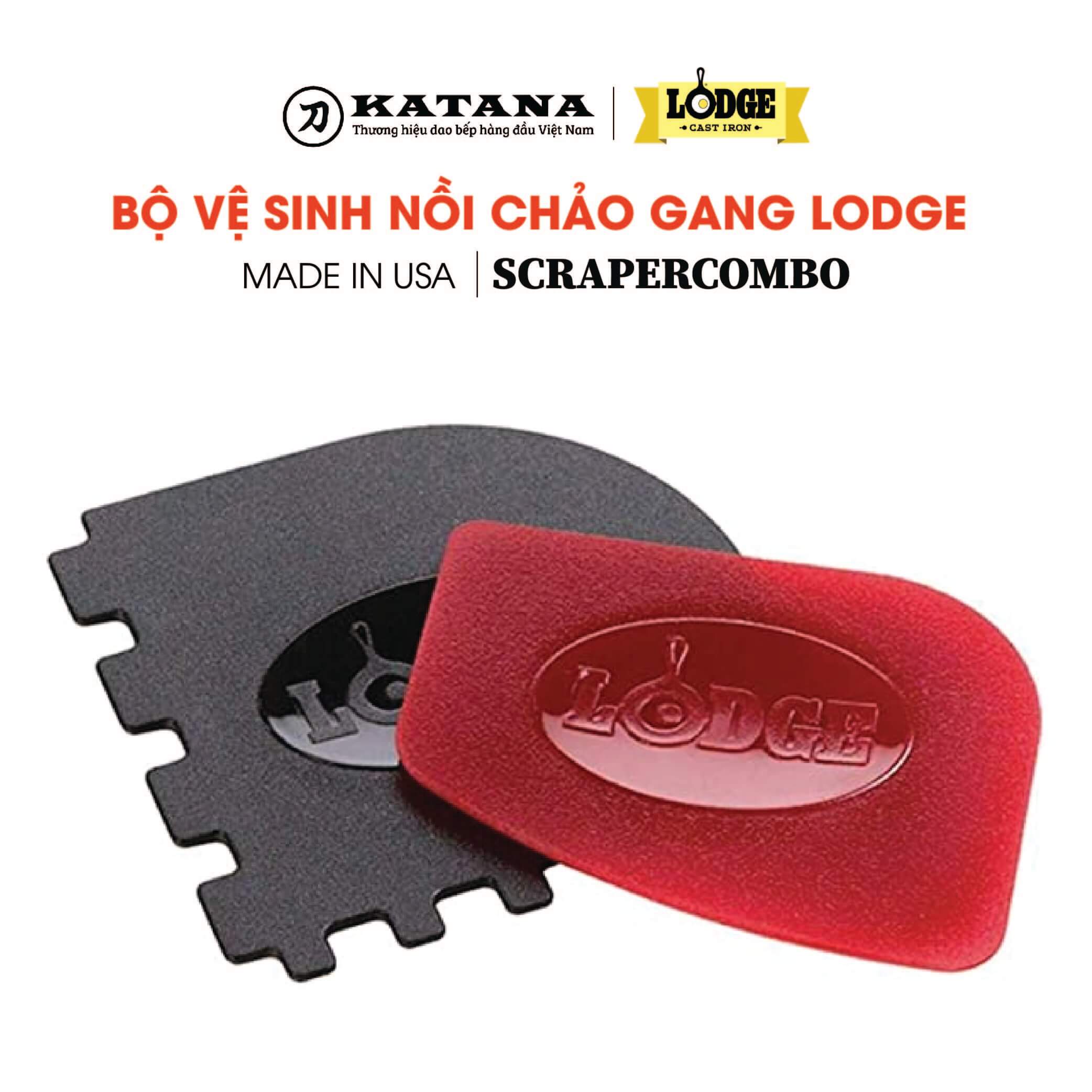 Bộ vệ sinh nồi chảo gang Lodge - 2 món