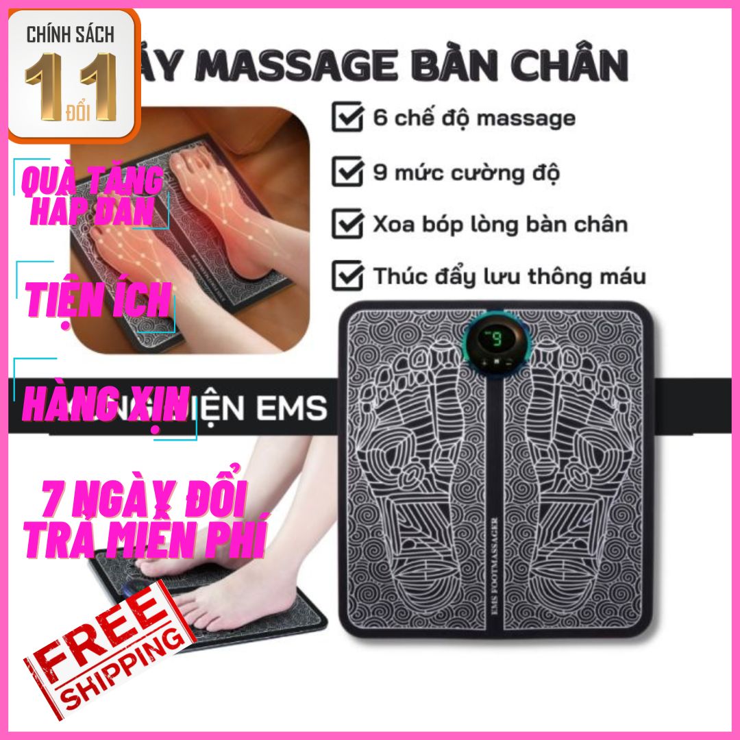 Thảm massage chân EMS 8 chế độ, 19 cường độ mát xa, thảm mát xa chân thư giãn cơ bắp, thảm matxa chân nhật bản, thảm massa bàn chân kháng nước chống trượt, máy massage chân