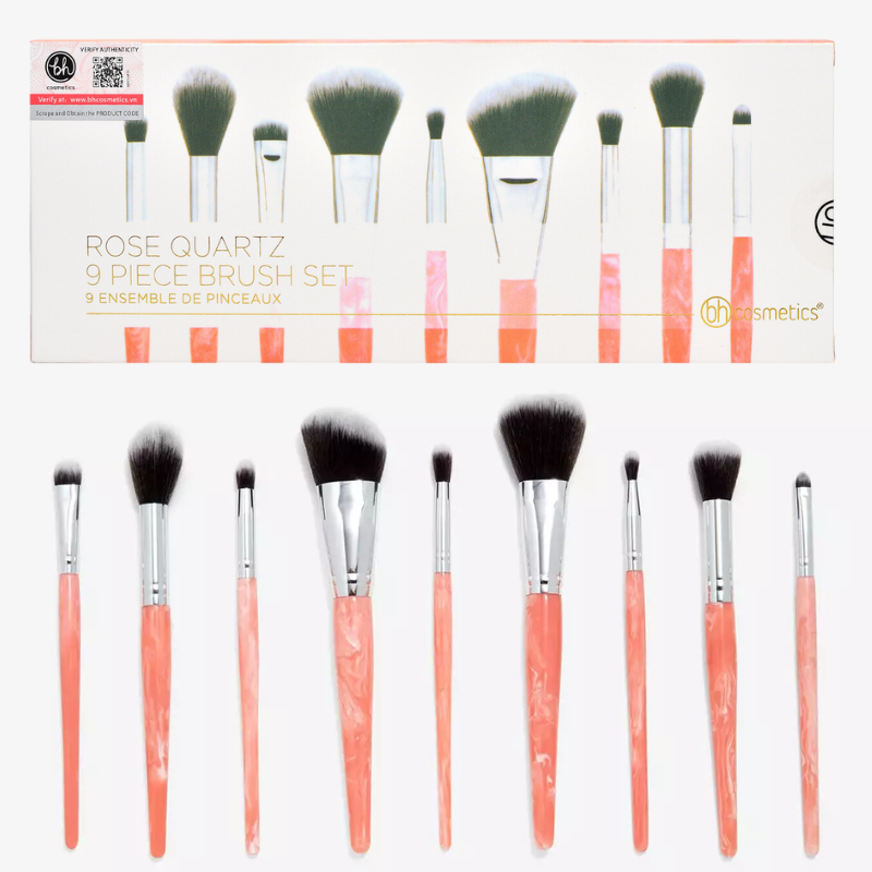 Cọ trang điểm bh cosmetics rose quartz 9 piece brush set