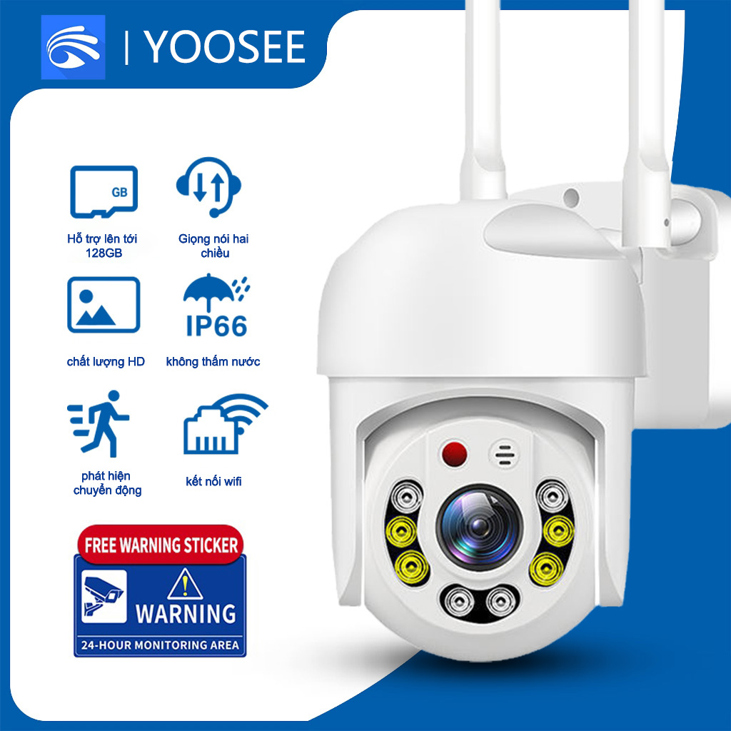 Camera yoosee wifi 360 độ 1080p hd wifi camera ip camera an ninh - ip66 chống nước + báo động tự động phát hiện hồng ngoại,bảo hành 12 tháng