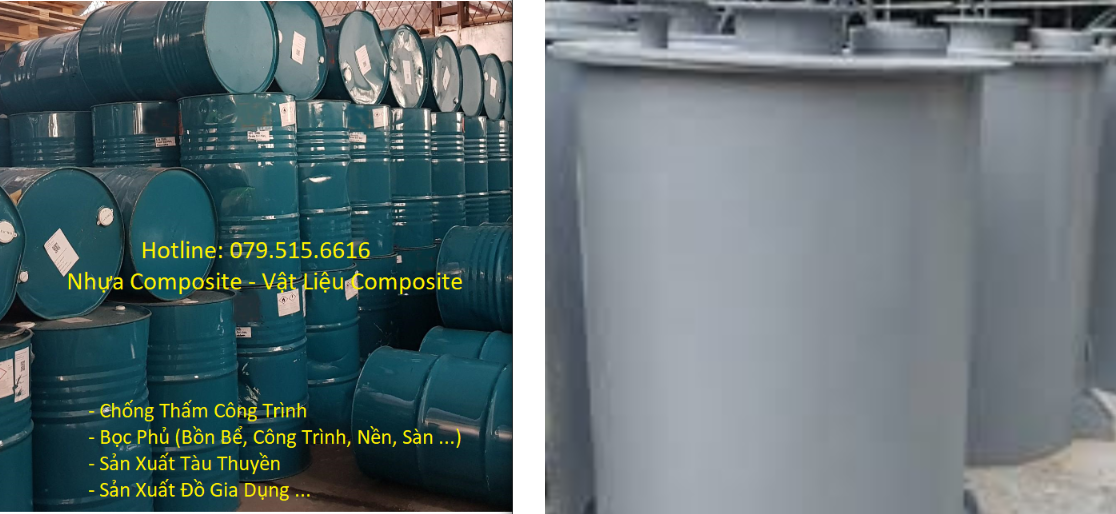 3kg keo - nhựa chống thấm, bọc phủ composite + 1kg sợi thủy tinh + chất đóng rắn – combo hot
