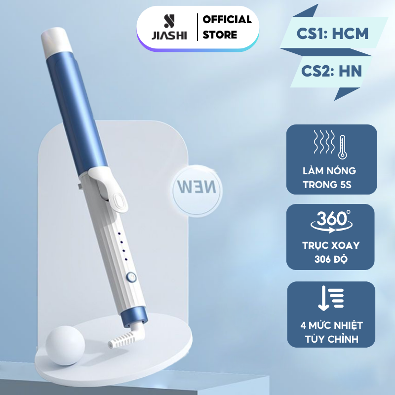 Máy uốn tóc tự động JIASHI, máy làm tóc xoăn Hàn Quốc chuyên nghiệp lọn to nhỏ chuyên nghiệp đường kính 25mm 28mm 32mm MUT03