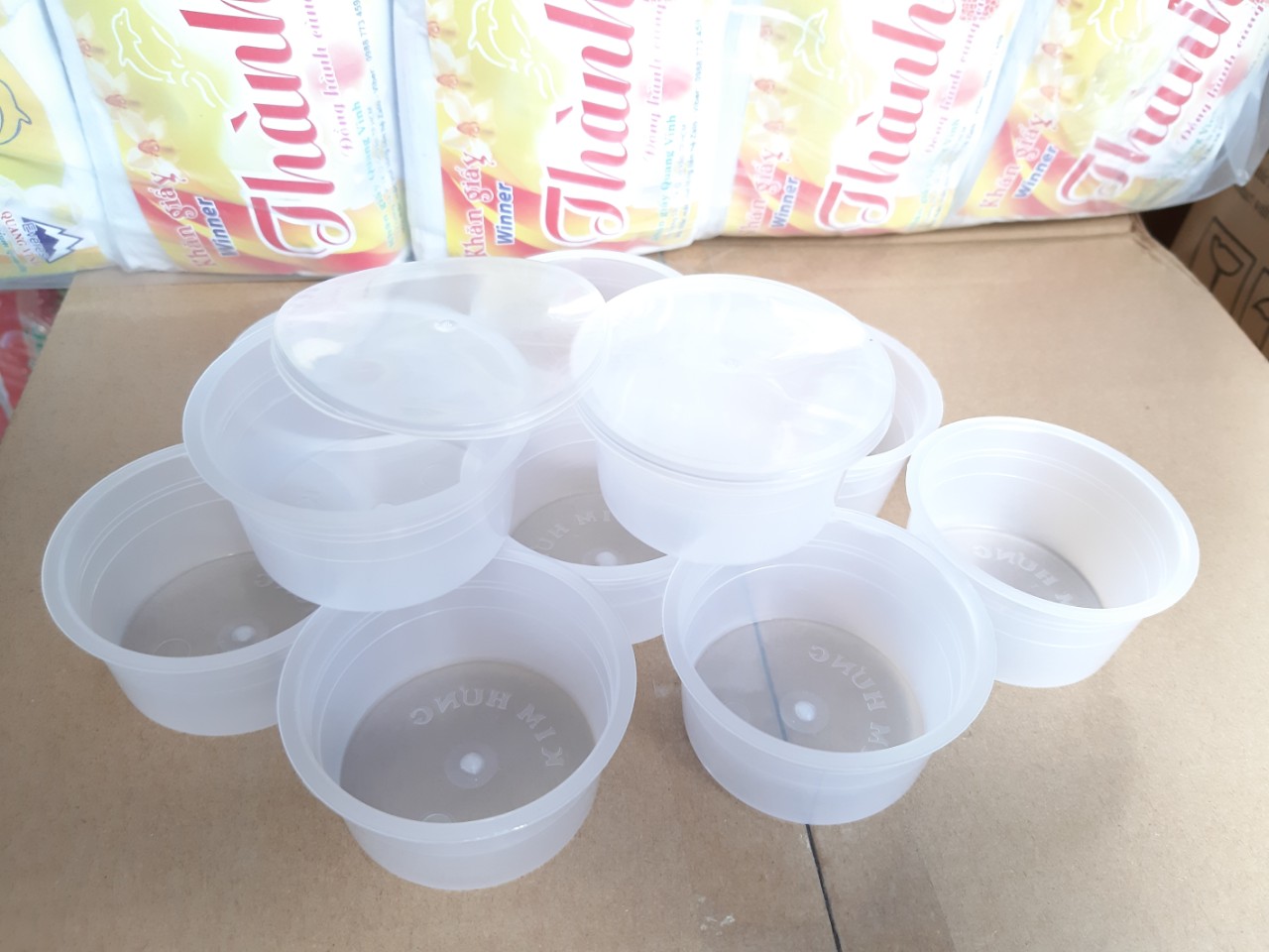 [HCM]COMBO 50 hộp nhựa có nắp loại nhỏ làm bánh Flan rau câu caramen