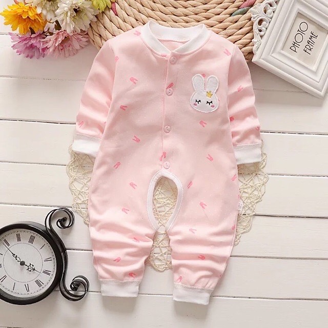 Bộ body dài tay cotton liền thân cho bé trai bé gái