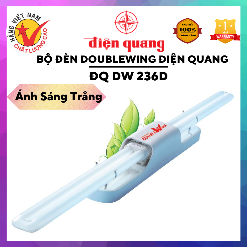 Bộ đèn doublewing điện quang đq dw 236d 2x36w