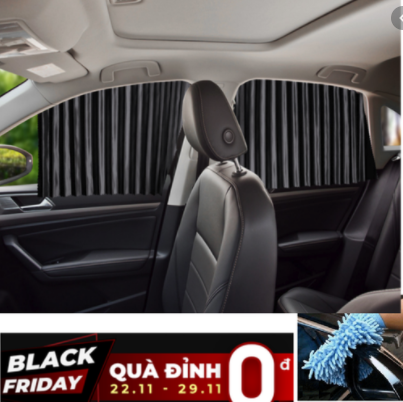 COMBO 4 RÈM - Rèm che nắng cửa kính xe ô tô 4-7 chỗ rèm vải cao cấp mẫu mới nhất 2020 ( màu đen)