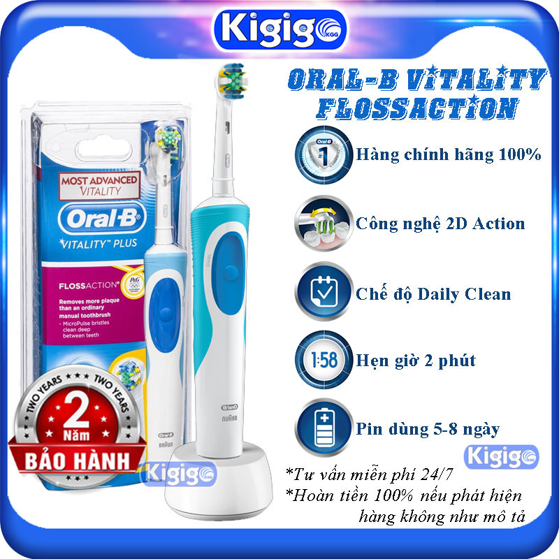 Bàn chải đánh răng điện Oral B Vitality FlossAction - Bàn chải điện Oral B chính hãng Máy đánh răng tự động